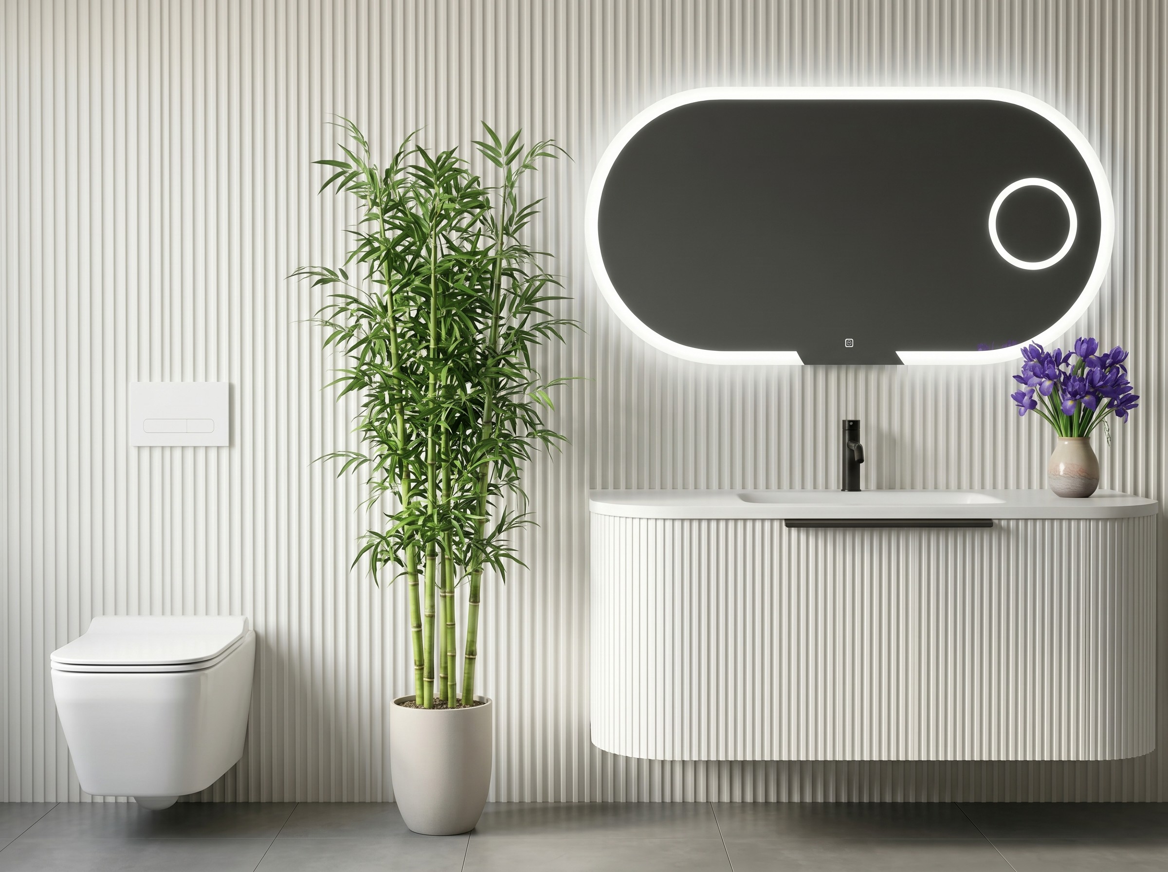 Canal Style Bathroom Set, Architectural Elegance in Solid Surface Made in Turkey