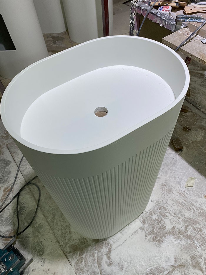 Canal Style Bathroom Set, Architectural Elegance in Solid Surface Made in Turkey