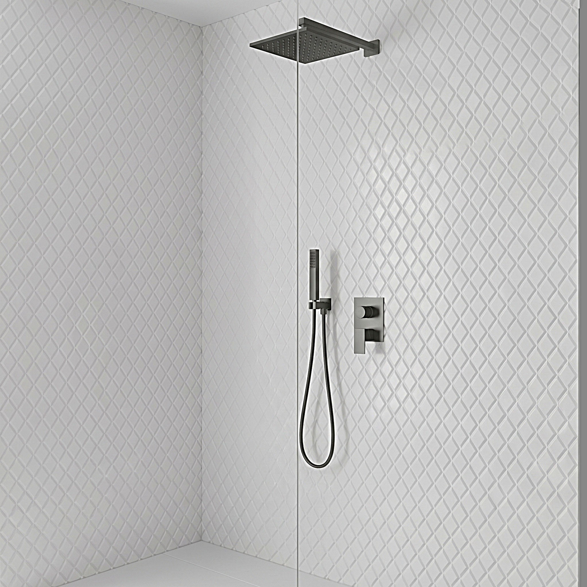 Diamond Style Bathroom Set, Architectural Elegance in Solid Surface Made in Turkey