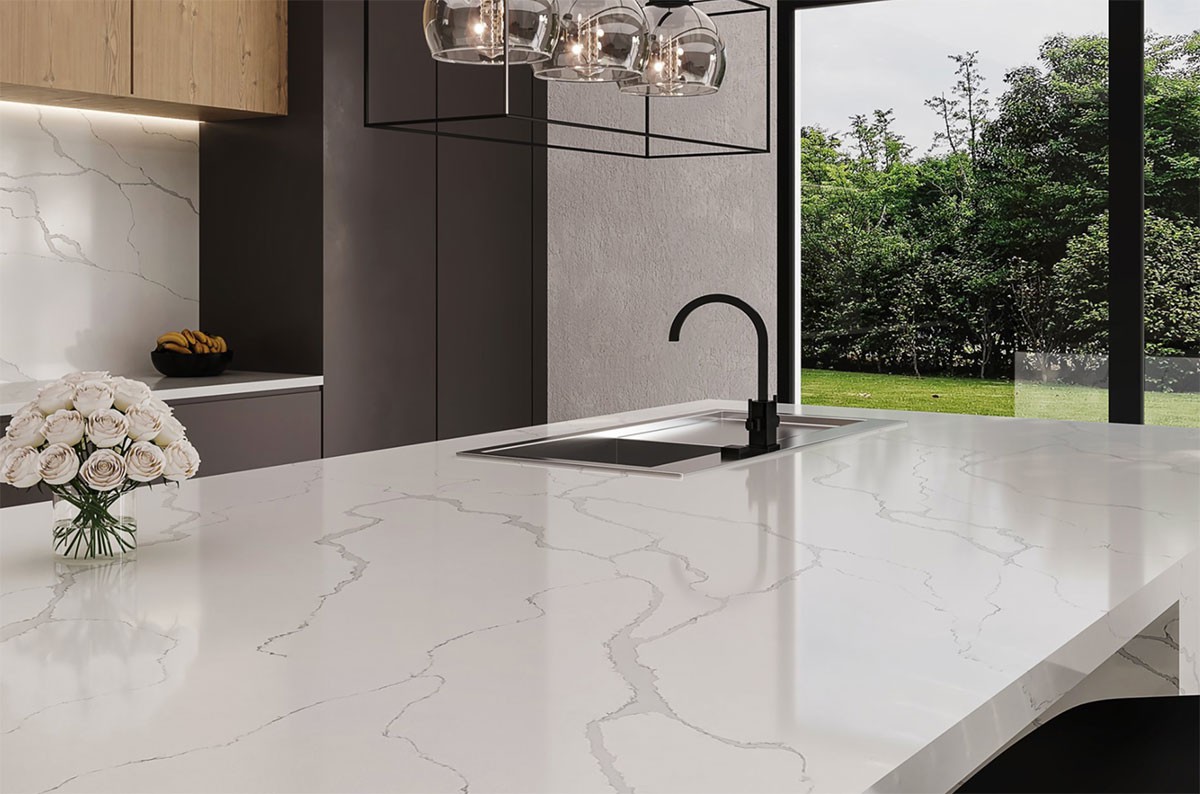 calacatta quartz countertop slab factory in turkey