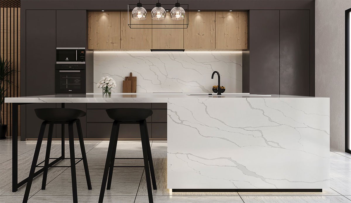 calacatta quartz countertop slab factory in turkey