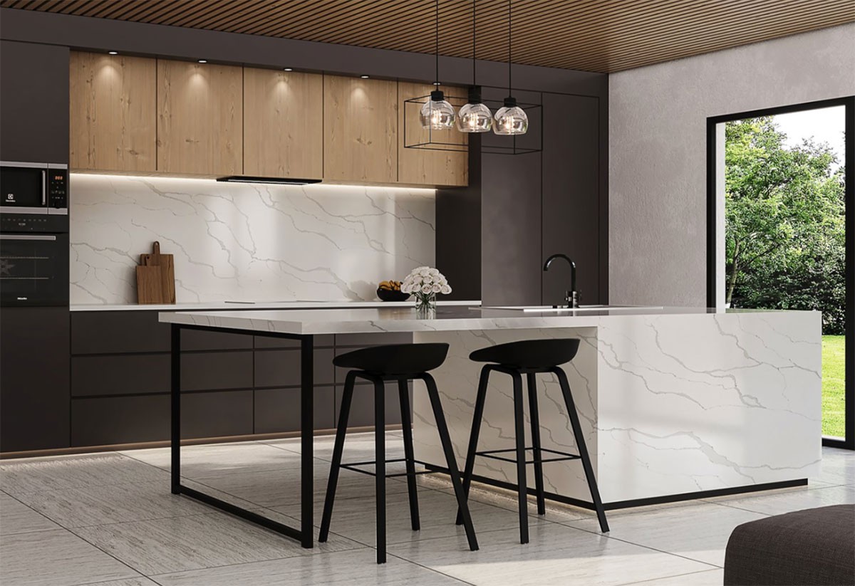calacatta quartz countertop slab factory in turkey