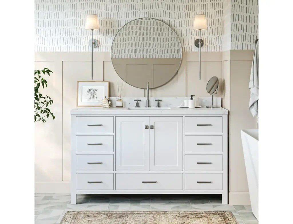 quartz / porcelain top bathroom cabinet vanity manufacturer in turkey 