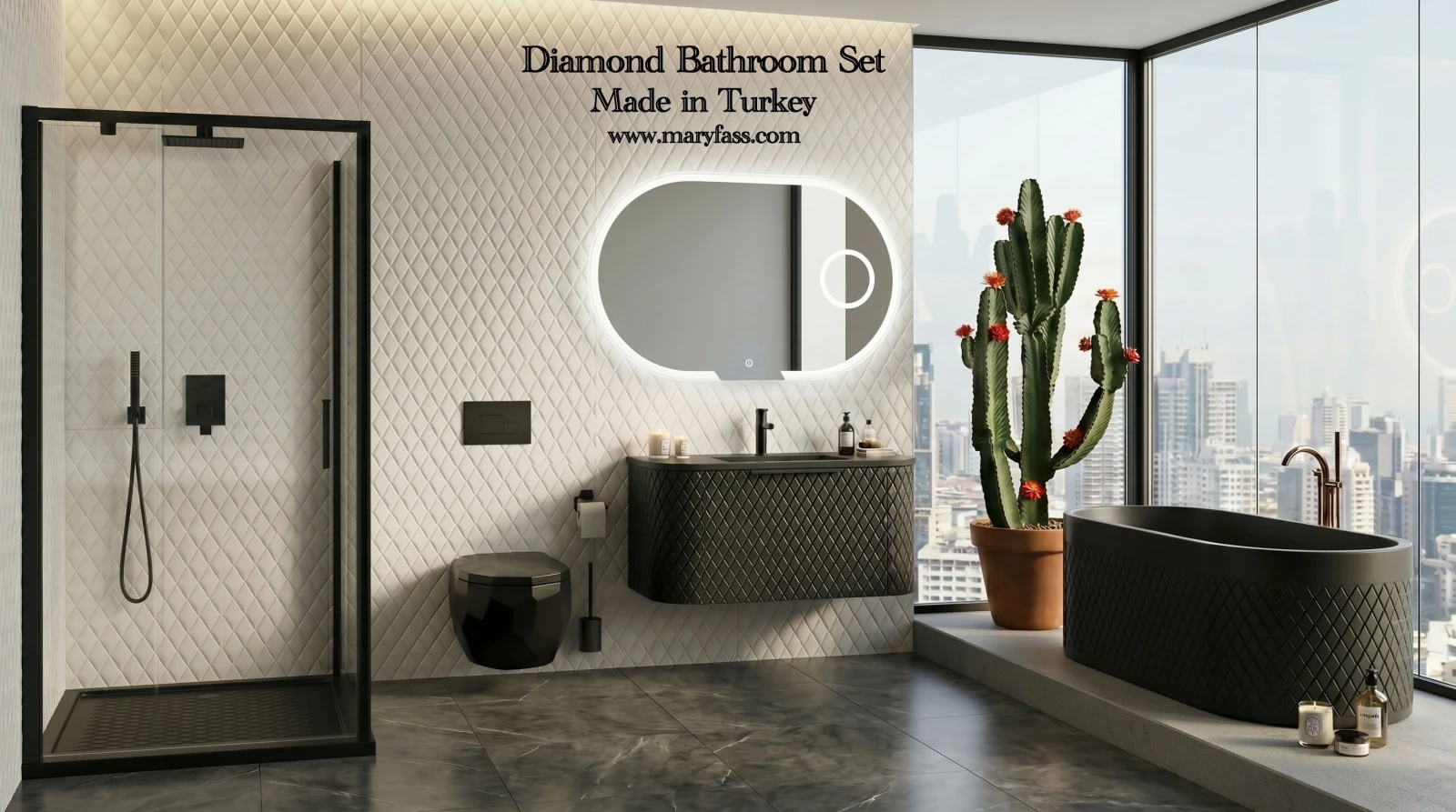 Designing with the Diamond Style Bathroom Set: Textured Elegance in Solid Surface