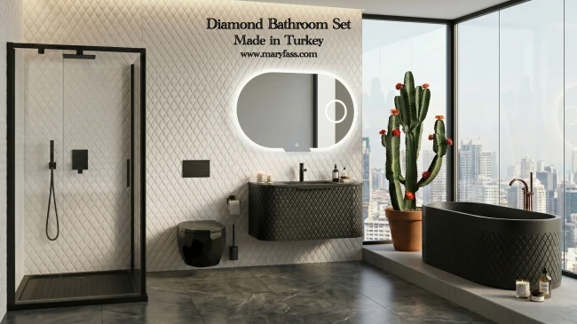Designing with the Diamond Style Bathroom Set: Textured Elegance in Solid Surface
