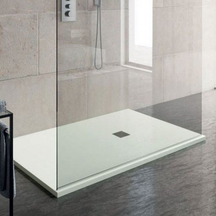 White Beton Resin Stone Gelcoat Surface Shower Tray