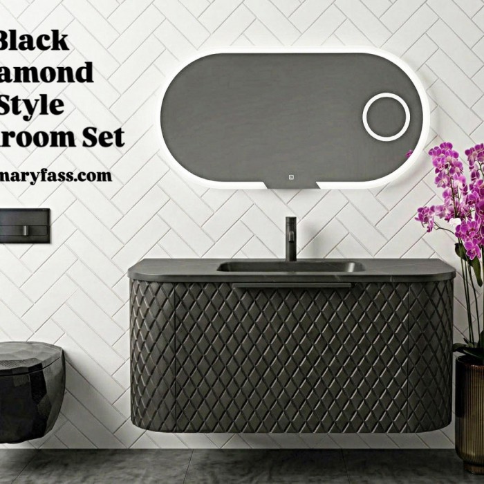 Black Diamond Corian Bathroom Vanity