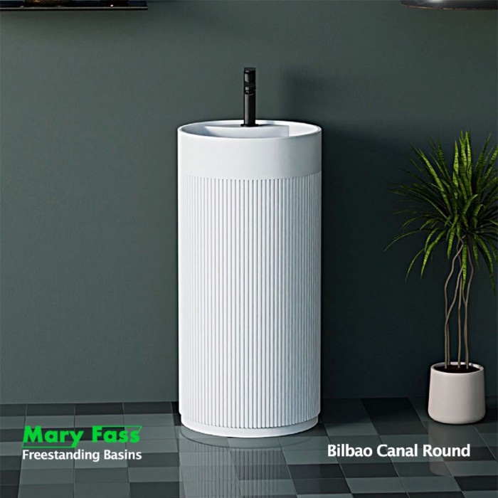 FRS-347 Bilbao Canal Round Freestanding Washbasin