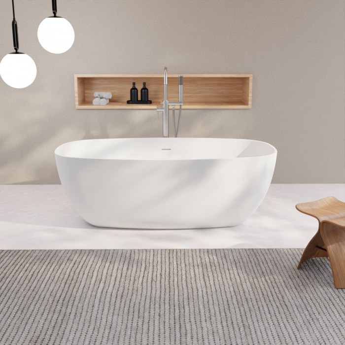Luna Solid Surface Freestanding Bathtub
