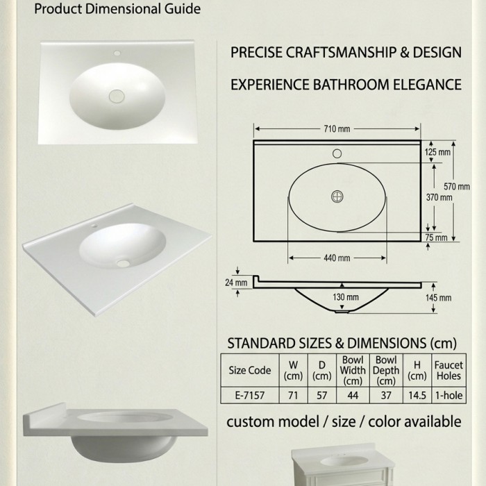 OVAL E-7157 Cultured Marble Vanity Top
