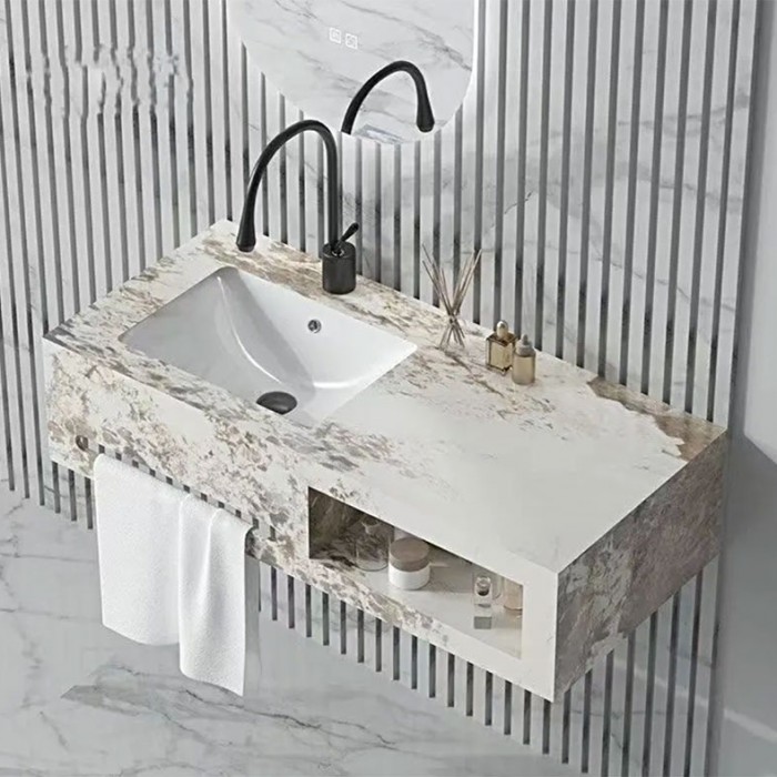 PGS-409 Maryfass porselen mermer banyo dolabı