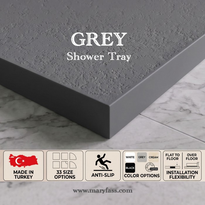 Grey Stone Resin Shower Tray