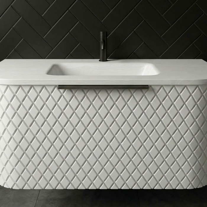 White Diamond Corian Bathroom Vanity